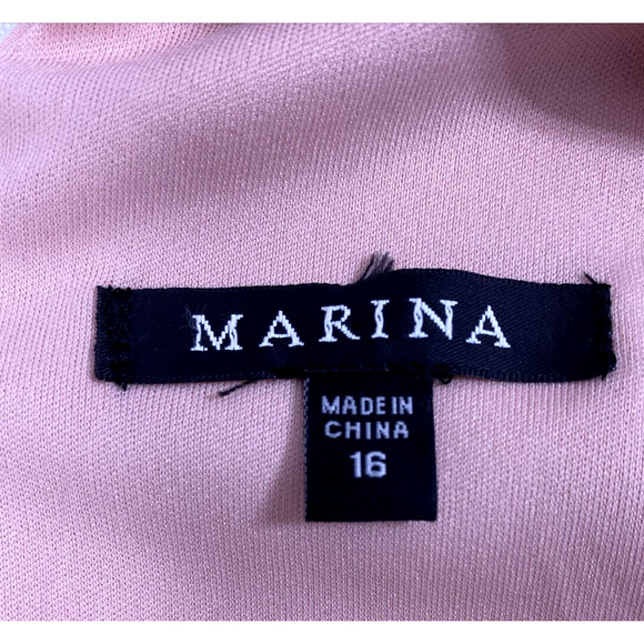 Marina Dress Womens Size 16 Pink Sleeveless Ruched Ruffle Special Occasion Party - Picture 8 of 10